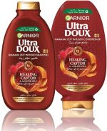 ⁦Garnier Ultra Doux Castor & Almond Oils Strengthening Shampoo, 600 Ml⁩ - الصورة ⁦4⁩