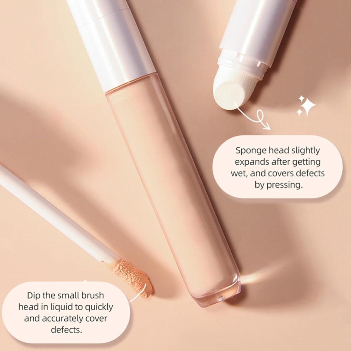 ⁦Waterproof Long-Lasting Concealer Full Coverage, under eye concealer for Dark Circles & Dark Spots, Brightener Concealer Makeup for All Skin - Light Skin⁩ - الصورة ⁦4⁩