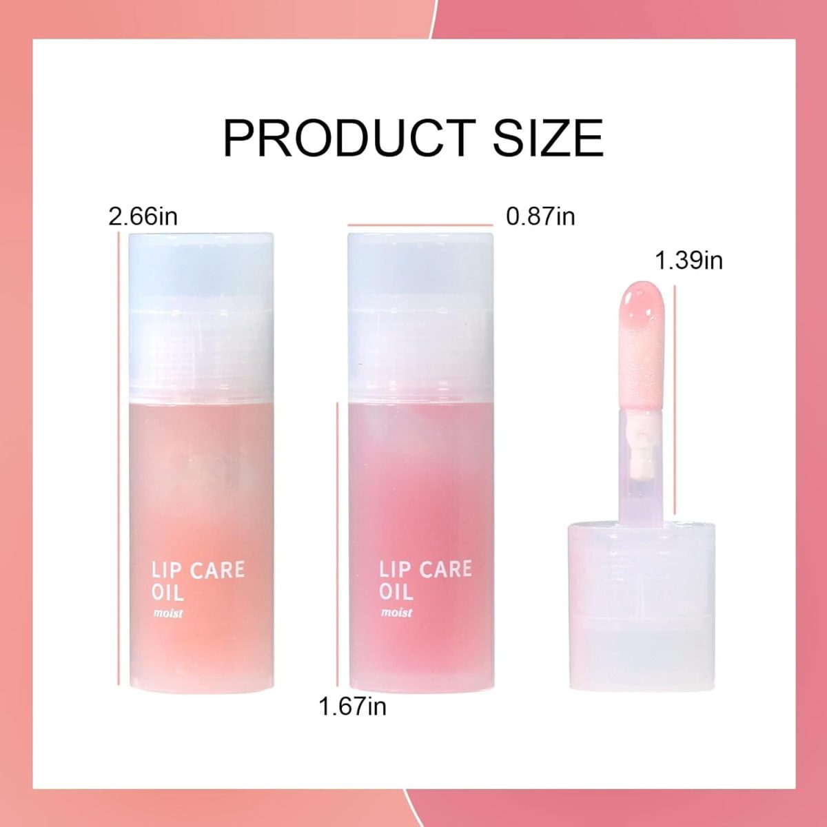 ⁦2Pcs Hydrating Lip Glow Oil, Moisturizing Lip Oil, Gloss Transparent Toot Lip Oil, Non sticky Plumping Lip Oil Tinted Clear Lip Gloss Nourishing Repairing Reducing Lip Lines⁩ - الصورة ⁦7⁩