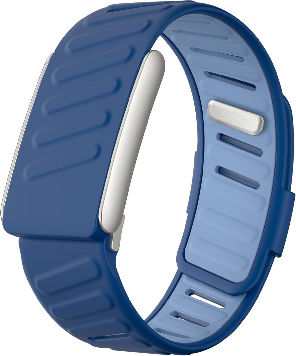 Newentor Silicone Wristband Compatible with WHOOP 5.0 Band, Durable Soft Silicone Sports Loop Replacement Bands for Men Women with Metal Frame Connector Blue