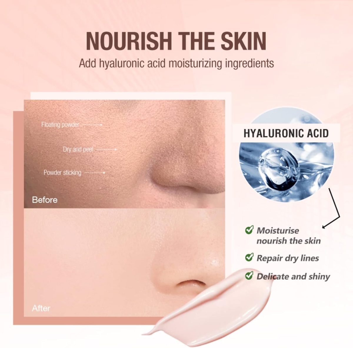 ⁦JDLYEVER Pore Makeup Primer - Soft Focus Invisible Concealer, Moisturizing Lightweight Texture, Long-Lasting Formula With Anti-Aging Sun Protection for All Skin⁩ - الصورة ⁦6⁩