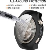 ⁦جراب حماية لساعة هواوي 5 46 ملم من ازوني مع واقي شاشة - تغطية كاملة من البولي يوريثين الحراري الناعم [حساس للمس] [مقاوم للخدش] [شفاف HD] ممتص صدمات حماية 360 درجة - اسود | متوافق مع ساعة هواوي 5 46⁩ - الصورة ⁦5⁩