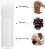 ⁦Serlium Root Comb Applicator - 160ml Lightweight Oil Bottle for Scalp Treatment and Hair Coloring with Graduated Scale Bottle Brush (White)⁩ - الصورة ⁦4⁩