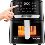 ⁦BLACK+DECKER 4.5L Air Fryer with LED Touch Panel, 12 Preset Programs, Adjustable Temp 80-200°C, Timer, Preheat, Reheat, Keep Warm, Dehydrate, Auto-Off, Dishwasher-Safe – AF4500-B5⁩ - الصورة ⁦2⁩