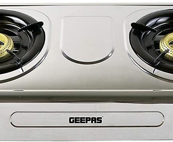 Geepas 2-Burner Gas Stove with Auto Ignition Stainless Steel Body | Model No GK5605 with 2 Years Warranty