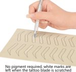 ⁦Kufoo 1mm Single Side Pattern Black Inkless Microblading Supplies, 10 PCS Microblading Practice Skin Silicon for Eyebrow Microblading Supplies Machine Parts 1mm Single⁩ - الصورة ⁦3⁩