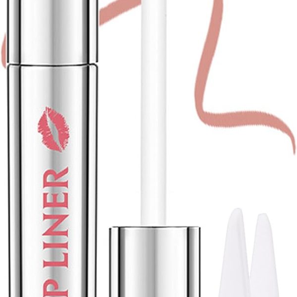 Erinde Peel Off Lip Liner Stain, Long Lasting Waterproof Lip Liner, Matte Finish Lip Liners Makeup, Anti-Smudge Highly Pigmented Color, Transfer Proof Natural Peel-Off Lips Liners #1 Rose Pink