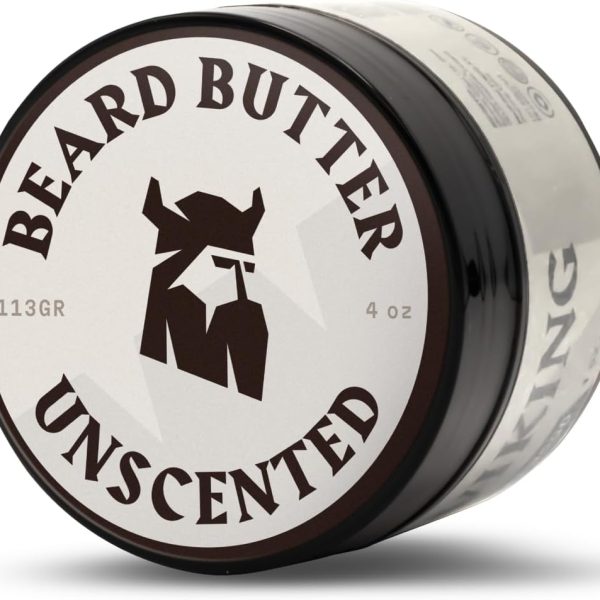 Striking Viking Beard Butter - Non-Greasy Beard Butter for Men with Natural Ingredients 4 oz - Keep Your Beard Hydrated & Refreshing with Beard Cream