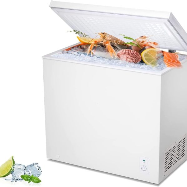 ثلاجة صغيرة سريعة التجميد من كيو بي ان زد ايه اكس سي، فريزر منزلي بسعة كبيرة للتجميد الكامل والحفاظ على درجة الحرارة مزدوجة الاستخدام ومزدوجة الاستخدام
