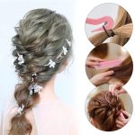 ⁦مجموعة ادوات تصفيف الشعر بتصميم ذيل الحصان الفرنسي المضفر من 4 قطع، اداة ازالة اربطة الشعر المطاطية، اداة ازالة اربطة الشعر المطاطية، اداة ازالة ربطات الشعر، اداة تصفيف الشعر⁩ - الصورة ⁦5⁩