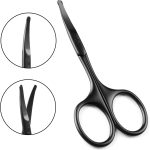 ⁦Oasisgalore Premium Nose Hair Scissors for Men Women, Facial Hair Small Grooming Scissors, Curved Safety Blades with Rounded Tip for Trimming Small Details Facial Hair, Ear Hair, Eyebrow - Black⁩ - الصورة ⁦3⁩