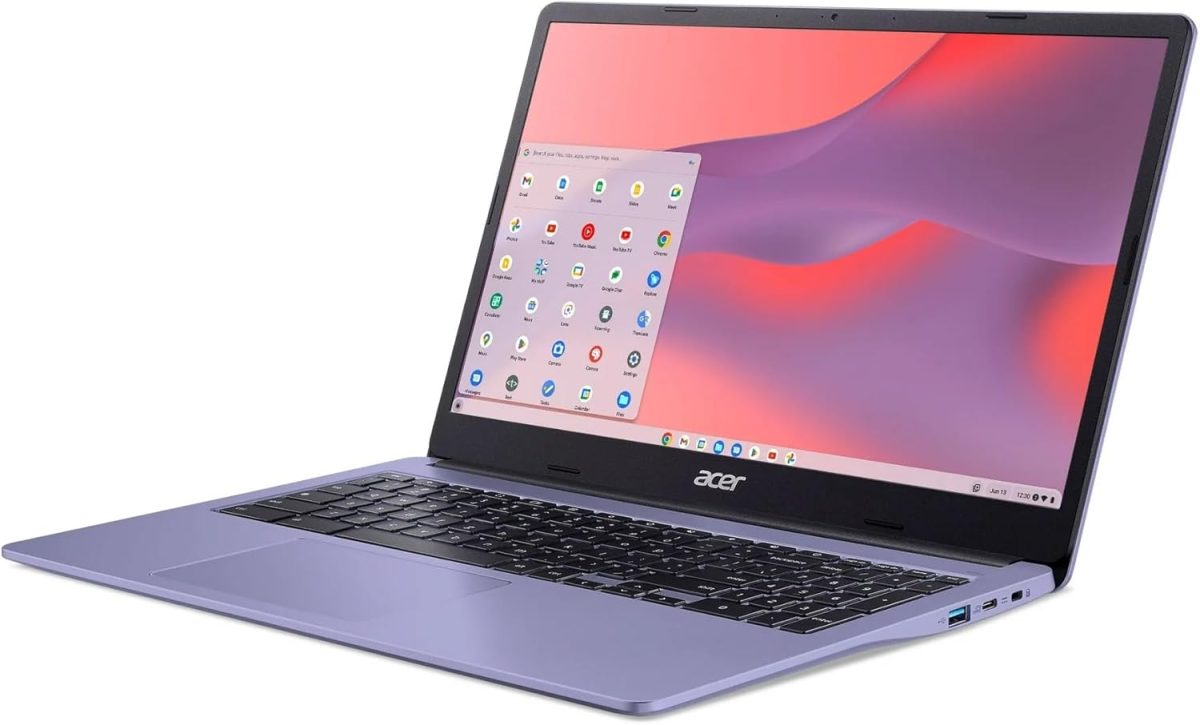 ⁦acer Chromebook 315 (15.6" FHD, Intel Celeron N4500, 4GB RAM, 128GB Storage (64GB eMMC + 64GB SD Card) Home & Student Laptop, 10-Hr Long Battery Life, IST Hub, Wi-Fi 6, Webcam, Chrome OS, Purple⁩ - الصورة ⁦4⁩