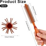 ⁦Aputue Quiff Roller Brush, 2 Pack Small Round Brush with 8 Rows Nylon Bristles, Detachable Handle Hair Roller Brush for Blow Drying, Styling Bangs and Creating Volume Curls for Women and Men⁩ - الصورة ⁦6⁩