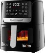 ⁦BLACK+DECKER 4.5L Air Fryer with LED Touch Panel, 12 Preset Programs, Adjustable Temp 80-200°C, Timer, Preheat, Reheat, Keep Warm, Dehydrate, Auto-Off, Dishwasher-Safe – AF4500-B5⁩ - الصورة ⁦3⁩
