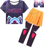 ⁦BELYBASE Kids Girls Singer Outfits Halloween Fancy Stage Clothes Merch 4-14Years⁩ - الصورة ⁦2⁩