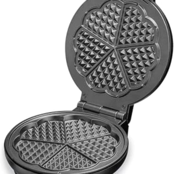 Koolen Waffle Maker, 1000W, 19cm Diameter, Black
