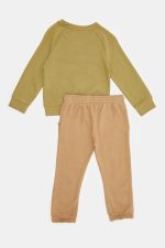 ⁦REDTAG Baby Boys And Brown Printed Jogging Suit (2 Piece)⁩ - الصورة ⁦4⁩