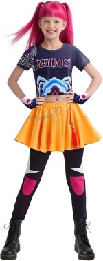 BELYBASE Kids Girls Singer Outfits Halloween Fancy Stage Clothes Merch 4-14Years