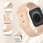 ⁦KEYSJEFF Silicone Straps for Apple Watch Strap Series 9 45mm 41mm 44mm 40mm 49mm for Iwatch Ultra Series 9/8/7/6/5/4/SE Pattern Engraved Band Women Men⁩ - الصورة ⁦4⁩