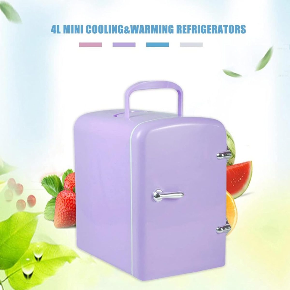 ⁦QBNZAXC Mini fridge 4L Mini Fridge Cooler And Warmer Portable Personal Fridge Electronic Fridge Food Cosmetics Fridge For Home Office(A)⁩ - الصورة ⁦5⁩