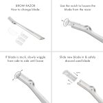 ⁦Tweezerman Eyebrow Razor with 3 Replacement Blades and Safety Cap⁩ - الصورة ⁦5⁩