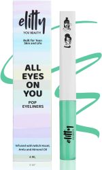 قلم تحديد العين بوب سائل يدوم طويلا ومقاوم للتلطخ والماء وغني بالبندق الساحرة والاملا وزيت اللوز، نباتي ولم يختبر على الحيوانات - صيانة عالية (اخضر - غير لامع)، 4 مل