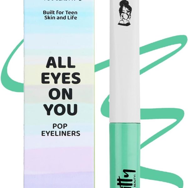 قلم تحديد العين بوب سائل يدوم طويلا ومقاوم للتلطخ والماء وغني بالبندق الساحرة والاملا وزيت اللوز، نباتي ولم يختبر على الحيوانات - صيانة عالية (اخضر - غير لامع)، 4 مل