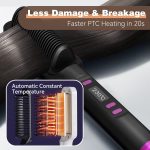 فرشاة فرد الشعر من اي سي في في، مشط فرد الشعر الأيوني للنساء، مجموعة تسخين ودرجة حرارة سريعة لمدة 20 ثانية (80-230 درجة مئوية)، شاشة LED/مضادة للحروق، تصفيف الشعر في الصالون في المنزل - الصورة 6