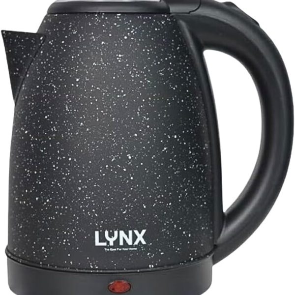 غلاية كهربائية 1.8 لتر من الفولاذ المقاوم للصدأ بقدرة 1500 واط سريعة الغليان مع إغلاق تلقائي وحماية من الغليان حتى الجفاف ومقبض مريح وهيكل مزدوج الطبقات وفتحة واسعة وفوهة صب من لينكس - موديل KT-2104