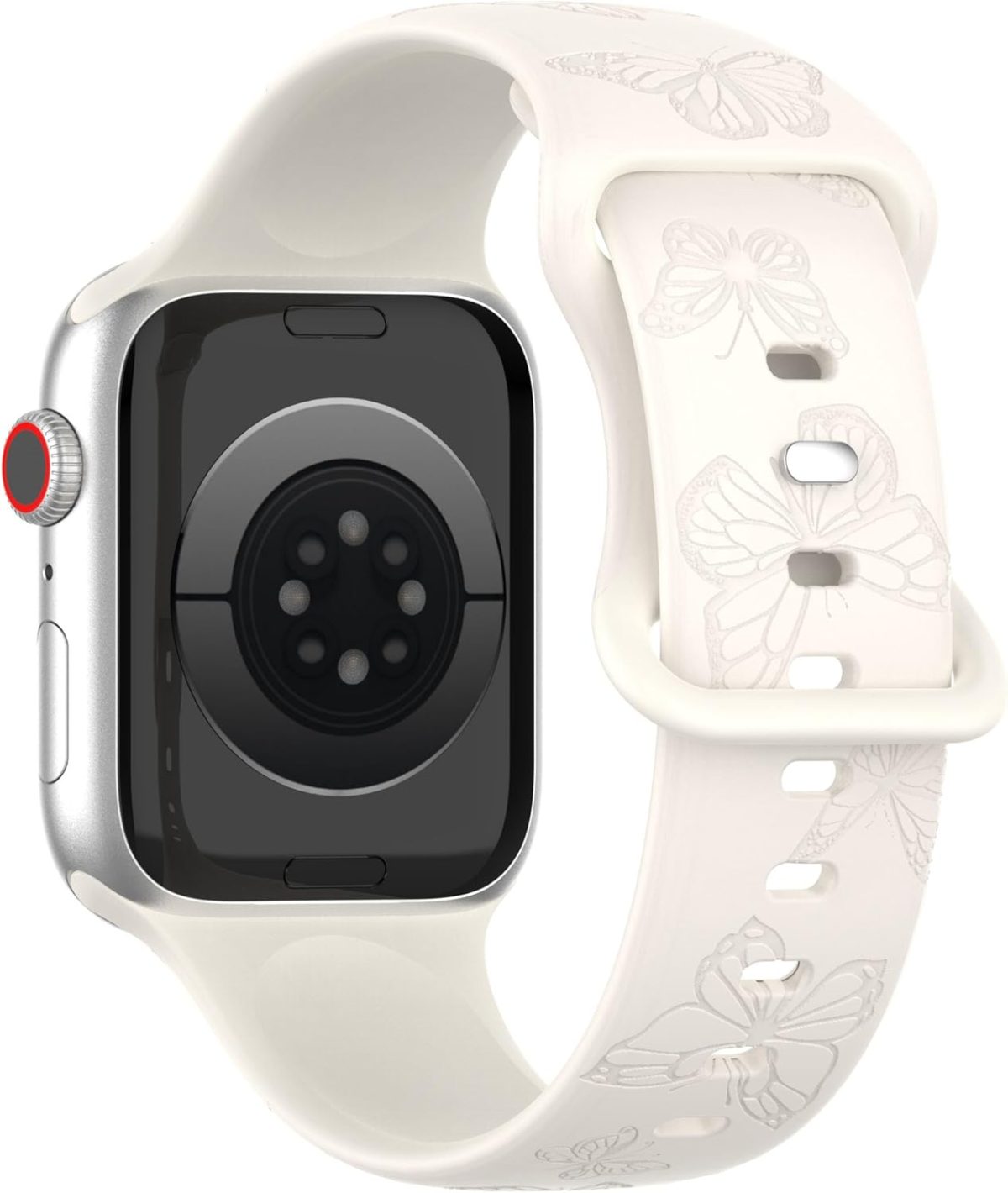 KEYSJEFF Silicone Straps for Apple Watch Strap Series 9 45mm 41mm 44mm 40mm 49mm for Iwatch Ultra Series 9/8/7/6/5/4/SE Pattern Engraved Band Women Men