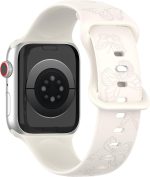 KEYSJEFF Silicone Straps for Apple Watch Strap Series 9 45mm 41mm 44mm 40mm 49mm for Iwatch Ultra Series 9/8/7/6/5/4/SE Pattern Engraved Band Women Men