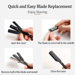 ⁦Bukela Professional Straight Edge Razor with 100 Single Straight Razor Blades, Disposable Barber Straight Razor Blades Kit, Close Shaving Men's Manual Shaver⁩ - الصورة ⁦3⁩