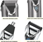 ⁦WAHL Lithium Ion Stainless Steel Trimmer | Worldwide Voltage | LED Battery Indicator and Accessories - Professional Grade Hair Grooming Kit | Beard Trimmer for Men (9818-727)⁩ - الصورة ⁦4⁩