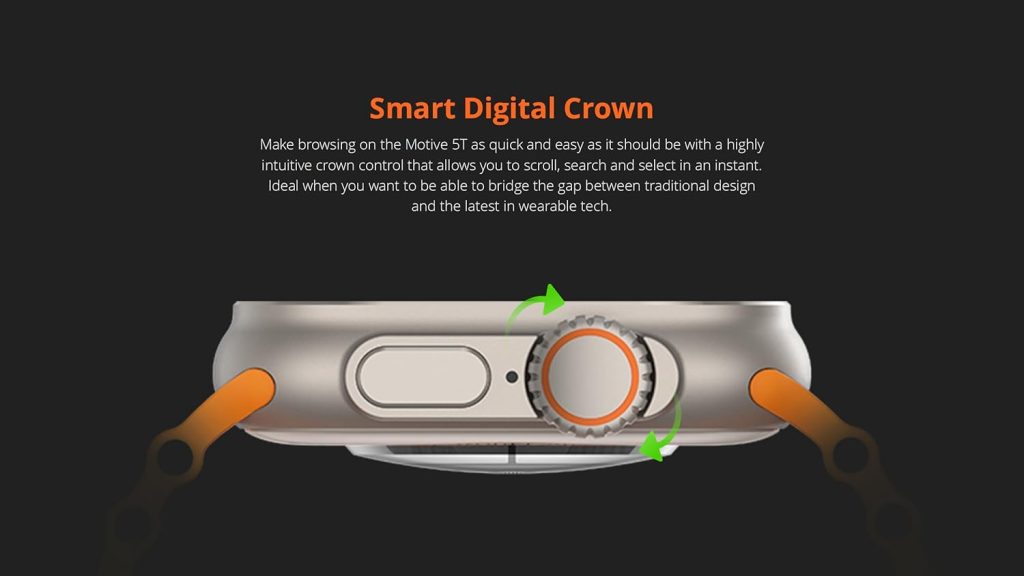 RIVERSONG Motive 5T Calling Smart Watch, 2.1 Inch Touch Display, Multisports Modes, 24h Health Management, AI Voice Assistant, Waterproof Watch for Android-iPhone iOS, Titanium + Orange Strap