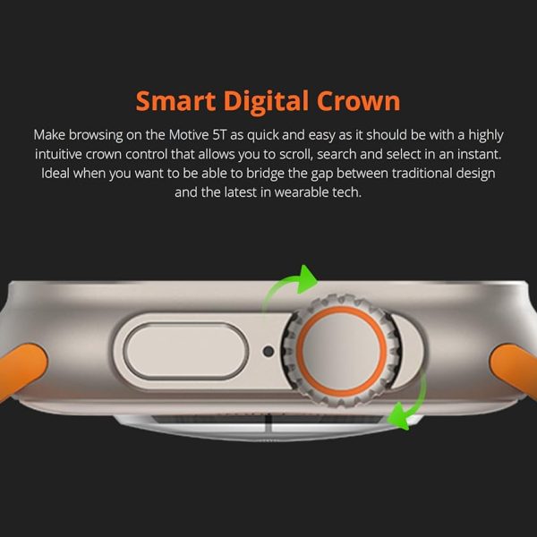 RIVERSONG Motive 5T Calling Smart Watch, 2.1 Inch Touch Display, Multisports Modes, 24h Health Management, AI Voice Assistant, Waterproof Watch for Android-iPhone iOS, Titanium + Orange Strap