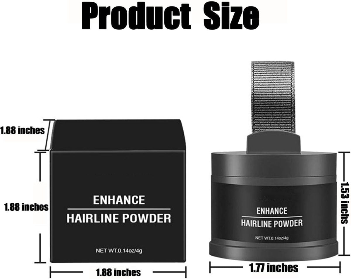 ⁦Hairbear Hair Filler,Hairline Shadow Powder,Hairline Powder Instantly Conceals,Instant Volume&scalp Coverage for Thinning Hair,Fast & Full Care, 100% Water Sweat Resistant (L, Dark gray)⁩ - الصورة ⁦7⁩