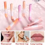4 Colors Tube Lipstick Set, Mate Velvet Lipstick Moisturizer and Smooth, Red Lip Stain Long Lasting 24 Hours Waterproof Lip Tinet - الصورة 6