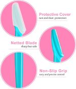 ⁦HFATMOS 12 Pcs Eyebrow Razor, Multipurpose Exfoliating Dermaplaning Tool for Face, Facial and Eyebrow Shaper with Precision Cover for Women Men, Easy to Use⁩ - الصورة ⁦4⁩