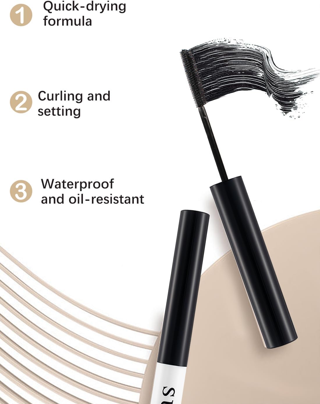 61OIrRU07OL._AC_SL1499_.jpg ماسكارا طبيعية خفيفة الوزن ومقاومة للماء وتدوم طويلاً للحصول على كثافة رموش كثيفة ومجعدة تخلق مظهرًا ثلاثي الأبعاد وتزيد من اتساع العينين اي اند وين أسود - الصورة 8