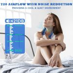⁦Naxifly Neck Fan, Cooling Fan with 5 Speeds Adjustable Neckbreeze, Neckbreeze Wearable Bladeless Rechargeable Personal Neck Fan 720°cooling Airflow No Noise, For Home Office Travel (Blue)⁩ - الصورة ⁦5⁩