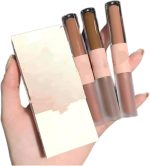 مجموعة ملمع شفاه وموس شفاه مزدوجة الاطراف - 6 الوان، ملمع شفاه مرطب يدوم طويلا مع لمعان عاكس، مجموعة احمر شفاه وملمع 2 في 1