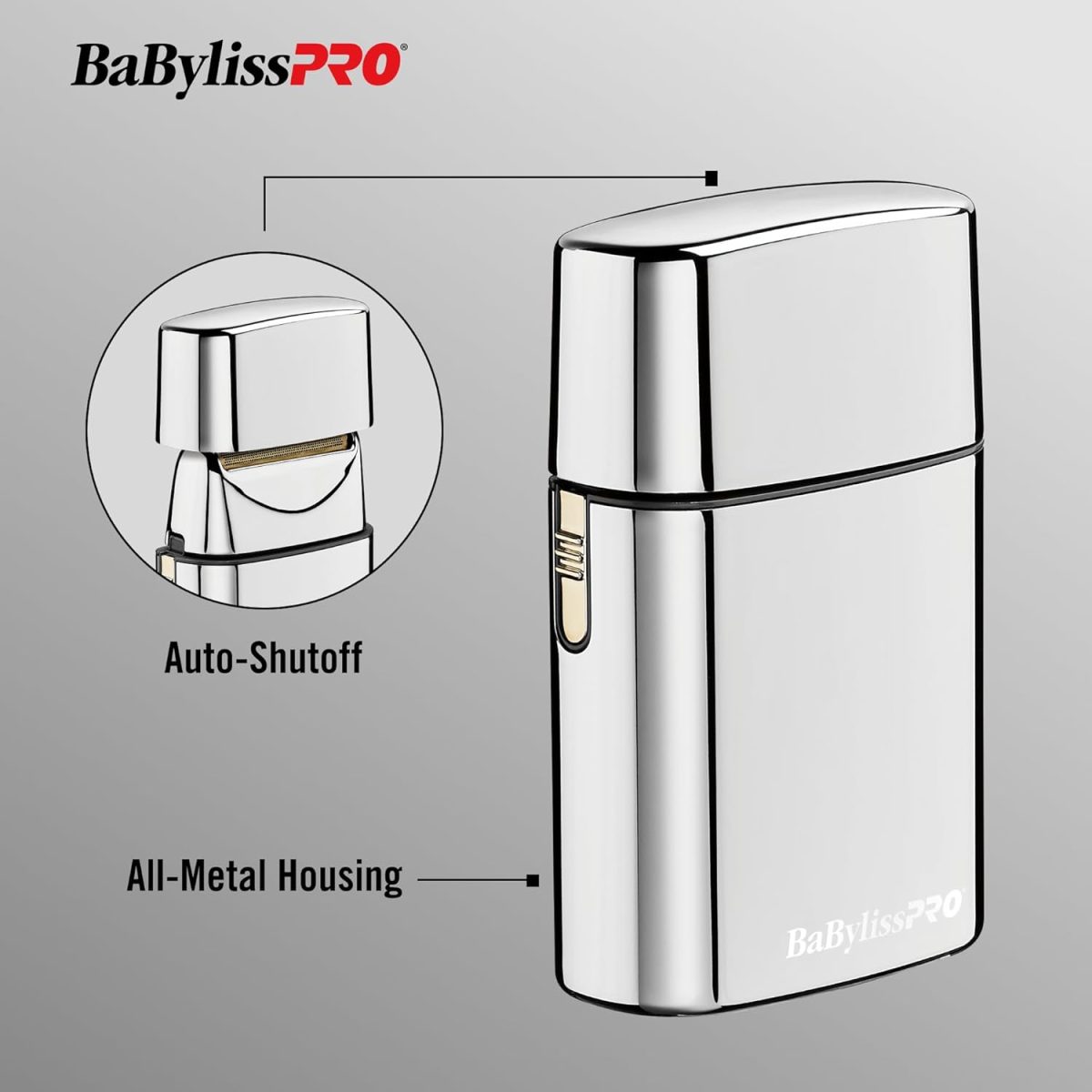 ⁦BaBylissPRO Cordless Metal Single Foil Shaver, Silver, 1 Count⁩ - الصورة ⁦4⁩