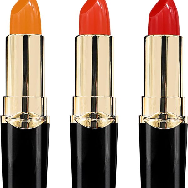 3Pcs Temperature Color Change Lipstick, Long Lasting Nourishing Moisturizing Lipgloss, Magic Temperature Color Changing Lipstick, Lip Gloss, Waterproof Matte Lip Balm Makeup