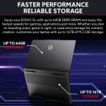 ⁦Origin PC EON15-SL Gaming Laptop – 15.3" WQXGA 240Hz Display, Intel Core i9-14900HX, NVIDIA GeForce RTX 4070, 32GB DDR5, 1TB NVMe M.2 SSD, Wi-Fi 6E, Bluetooth 5.2, Ethernet, Windows 11 – Black⁩ - الصورة ⁦7⁩
