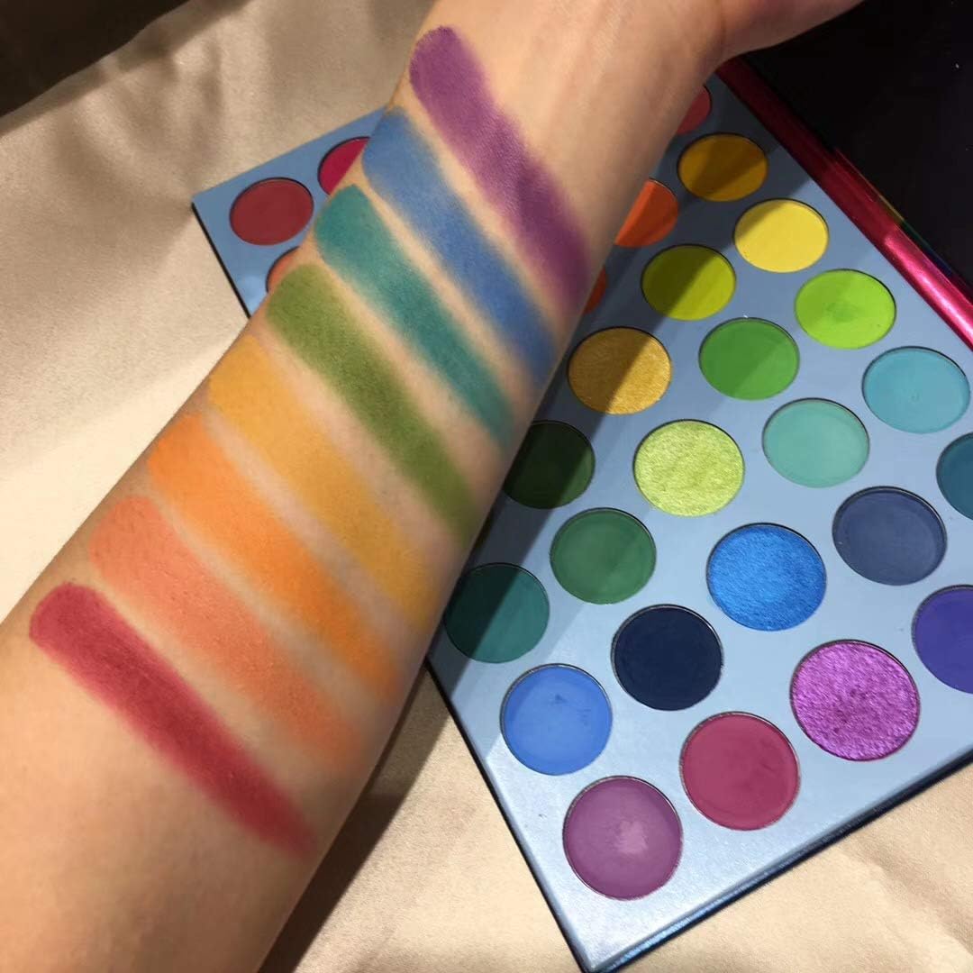 61QLwlK-lOL._AC_SL1080_.jpg BestLand 39 Color Rainbow Eyeshadow Palette - Professional Makeup Matte Metallic Shimmer Eye Shadow Palettes - Ultra Pigmented Powder Bright Vibrant Colors Shades Cosmetics Set - الصورة 7