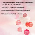 ⁦Makeup Revolution- Mousse Blusher- Squeeze Me Soft Pink |soft-focus effect | Non-sticky, Cream-to-powder finish |Delivering buildable colour for a tailored flush |Blendable and buildable shades |6 gm⁩ - الصورة ⁦2⁩