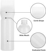 ⁦Serlium Root Comb Applicator - 160ml Lightweight Oil Bottle for Scalp Treatment and Hair Coloring with Graduated Scale Bottle Brush (White)⁩ - الصورة ⁦2⁩