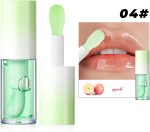 ⁦Fruity Glow Lip Oil Honey Melon Flavor Hydrating Clear Non-Sticky Lip Gloss for Dry Makeup Base Lipstick Make Up Lipgloss Gloss (Apple Flavor Lip Oil)⁩ - الصورة ⁦2⁩