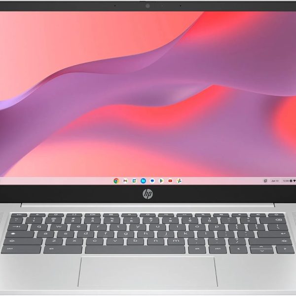 HP 14 inch Chromebook, Intel N200 Processor, 4GB RAM, 128GB SSD, Glacier Silver