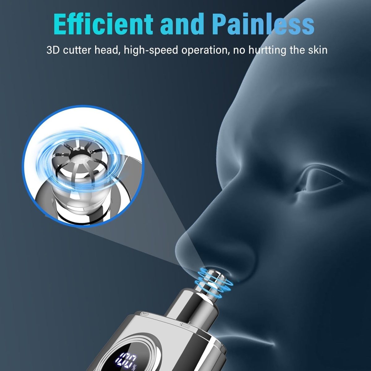 ⁦Nose Hair Trimmer, Electric Nose & Ear Hair Trimmer, Battery Indicator&Lock Button, Rechargeable Mini Nose Trimmer, Dual Edge Blades⁩ - الصورة ⁦3⁩